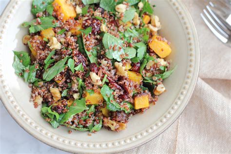 Red Quinoa Butternut Squash Kale Salad