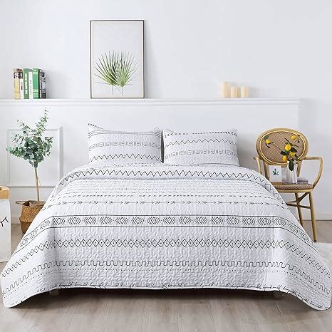 Amazon Andency White Quilt Set King X Inch Pieces Boho