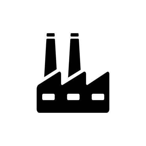 Black And White Factory Icon On Isolated Background Vector Art