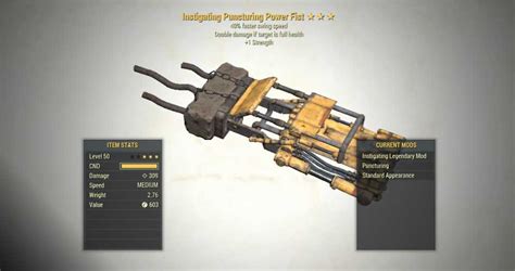 Instigating POWER FIST Weapon Speed Strength Fallout 76 PC Buy