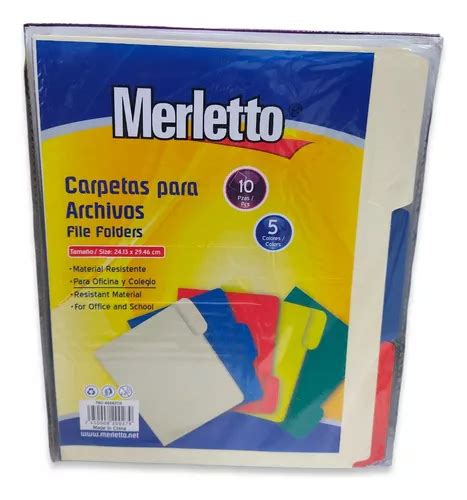 Carpeta Manila Tamaño Carta De Colores Paquete 10 Unidades MercadoLibre