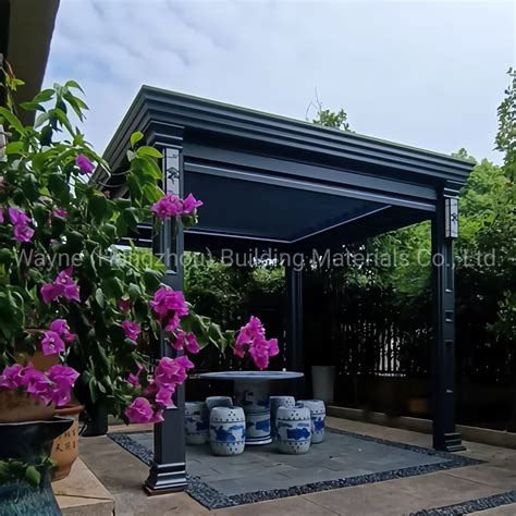 Garden Backyard Motorized Bioclimatic Louvered Roof Pergola With Electric Shutter Customized