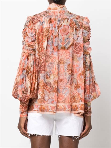 Zimmermann Kaleidoscope Lantern Blouse Farfetch