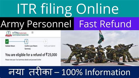 ITR 1 Filing Online For Army Personnel And Defence Personnel Income