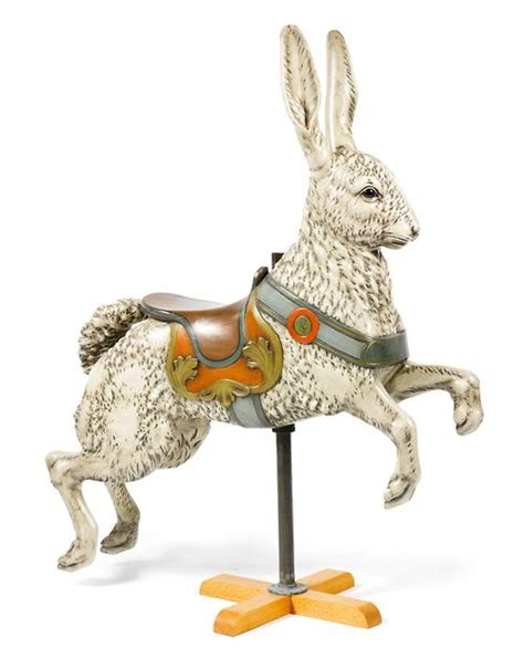 William Dentzel Carousel Company A Carved Basswood Carousel Rabbit