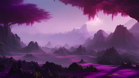 X Resolution Purple Valley Hd Digital Mountain Art P Laptop