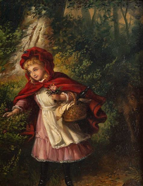 Proantic Une Paire De Tableaux Le Petit Chaperon Rouge Xix Me Si