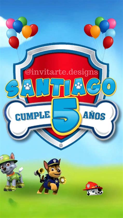 Invitación de Paw Patrol Invitaciones personalizadas in 2024 Paw