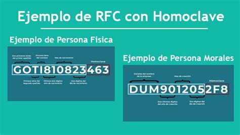 Ejemplo De RFC Con Homoclave Persona Fisica Y Moral