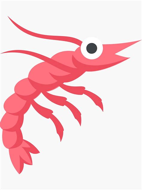 "Cute Shrimp Emoji " Sticker by roarr | Redbubble