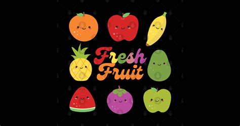 Happy Kawaii Fruit Shirt Cute Apple Banana Orange Watermelon Grape