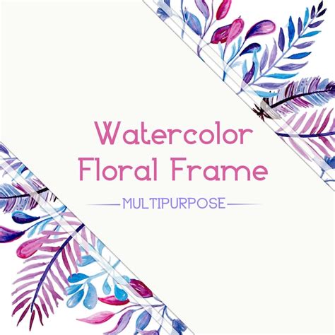 Marco Floral Bonito En Acuarela Vector Gratis