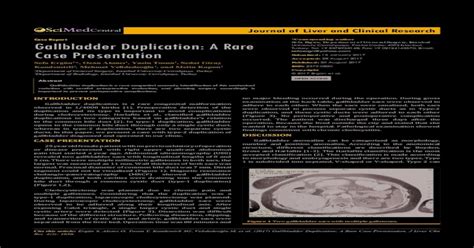 Gallbladder Duplication A Rare Case Presentationgallbladder