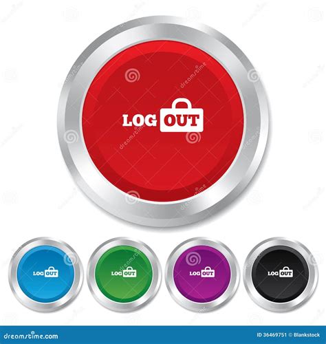 Logout Sign Icon Log Out Symbol Lock Stock Vector Illustration Of