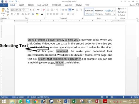 Selecting Text In MS Word Computer Free Courses