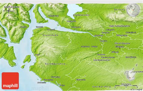 Physical 3D Map of Renfrewshire