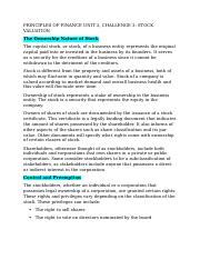 Principles Of Finance Unit Part Notes Docx Principles Of Finance