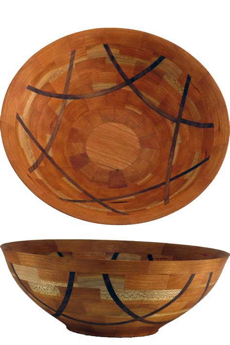 Woodturning Segmented Bowl With Celtic Style Inserts