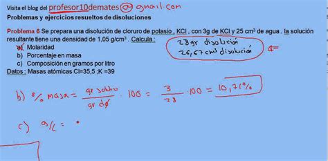 Problemas Y Ejercicios Resueltos De Disoluciones 06 Parte 2 YouTube