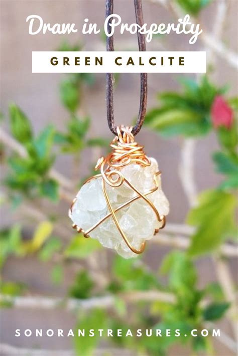 Calcite Necklace Green Calcite Necklace Calcite Pendant Etsy Raw