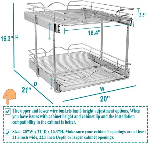 Ocg Pull Out Cabinet Organizer W X D Tier Pull Out Drawers