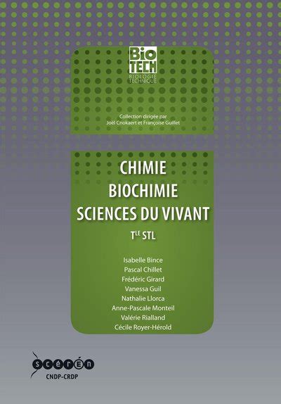 Chimie Biochimie Sciences du vivant terminale STL par Canopé