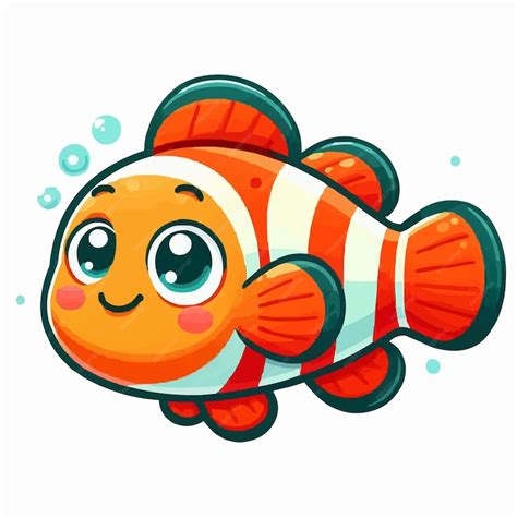 Premium Vector Cute Fish Vector On White Background