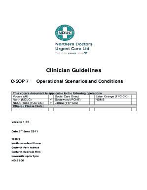 Fillable Online Vcentral Vocare Org C SOP 9 Clinical Guidelines