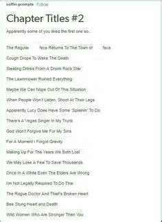 37 Funny Chapter Titles ideas | writing inspiration prompts, book writing tips, writing promts