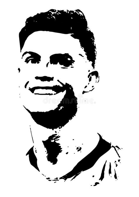 Ronaldo Soccer Player Face Silhouette Editorial Image - Illustration of ...