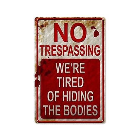 Halloween Warning Sign No Trespassing Vintage Metal Sign Halloween