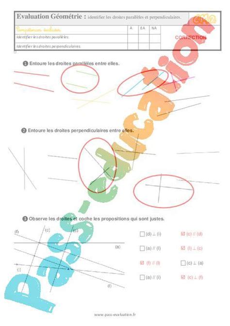 Identifier les droites parallèles et perpendiculaires au Cm2