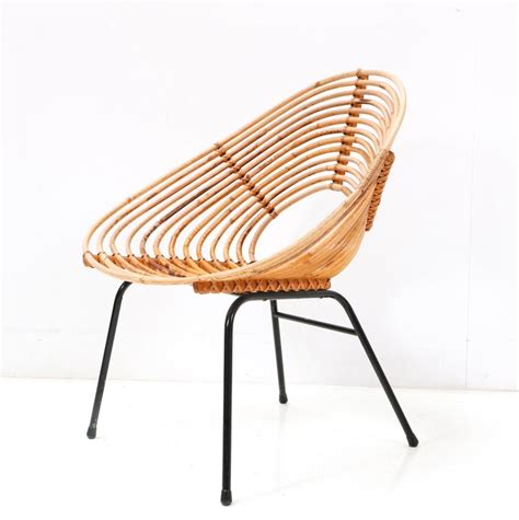 Rattan Mid-Century Modern Lounge Chair by Dirk van Sliedregt for Rohe