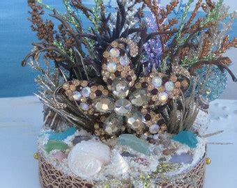 Coral Reef Wreath Aqua And Silver Seashell By Ceshoretreasures