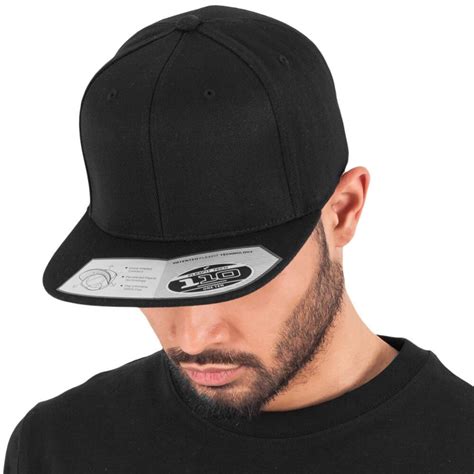 Yupoong Flexfit 110 Fitted Snapback Cap Black