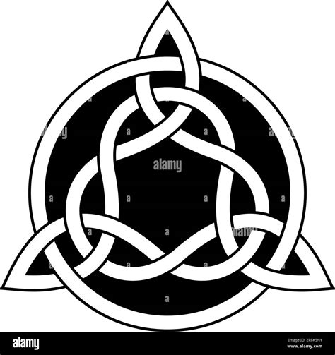 Trinity Knot In Black Contour Celtic Symbol Also Known As Triquetra