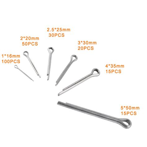 Various Sizes Stainless Steel Cotter Pin Assortment Set Value Kit