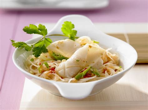 Cellophane Noodles With Squid And Coconut Sauce Recipe Eat Smarter Usa