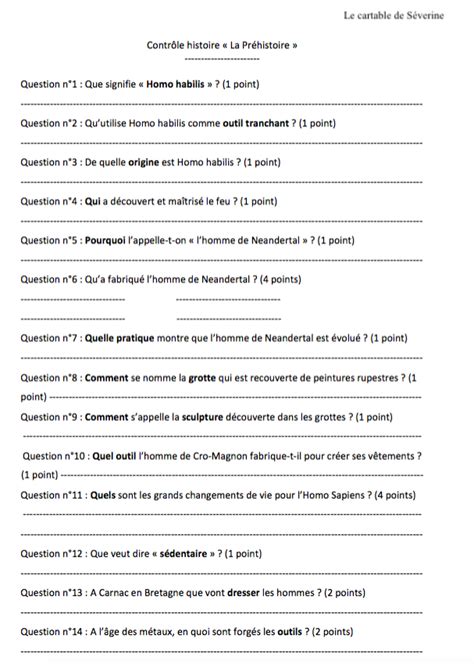 carte mentale évaluation la préhistoire