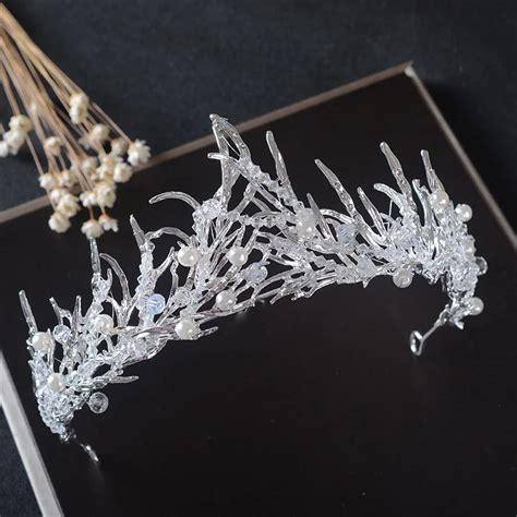 Unique Top Quality Handmade Crystal Pearl Tiaras For Women Wedding