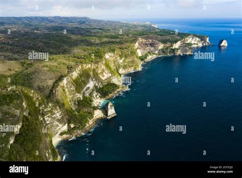 View From Above Stunning Aerial View Of A Green Limestone Cliff Bathed