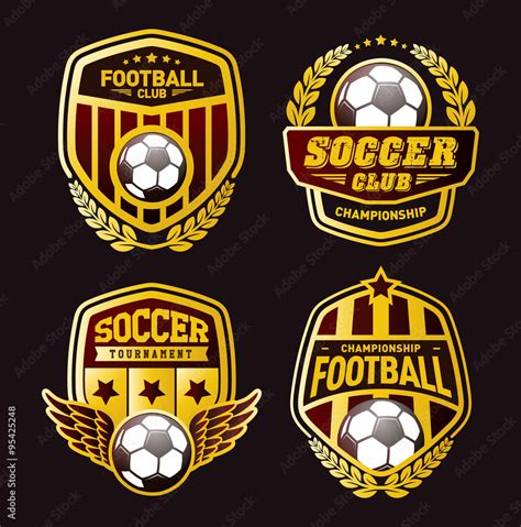 Set Of Soccer Football Crests And Logo Emblem Designs Football