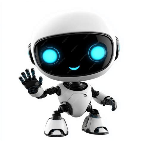 animated cute robot  transparent background friendly  cheery mini