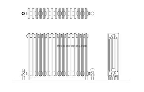 Cast Iron Radiator Front View Cad Block Design Dwg File Cadbull