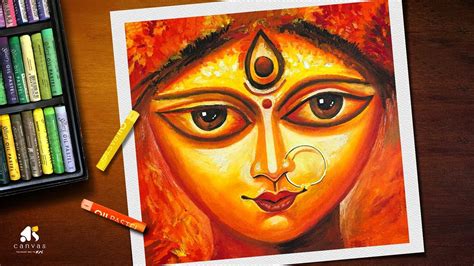 Maa Durga Drawing With Oil Pastel Maa Durga Drawing Easy Maa Durga