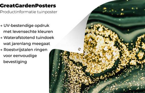 Schuttingposter Marmer Goud Glitter Groen Marmerlook Luxe