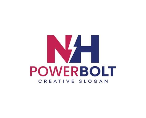 Premium Vector N H Letter Logo Design With Lighting Thunderbolt Vector