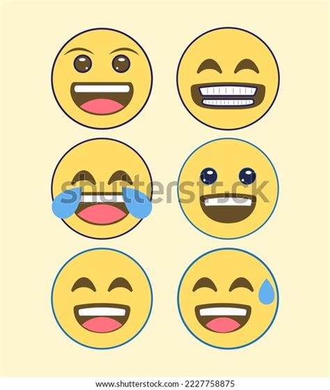 Emoji Sticker Set Emoticon Cartoon Emojis Stock Vector (Royalty Free ...