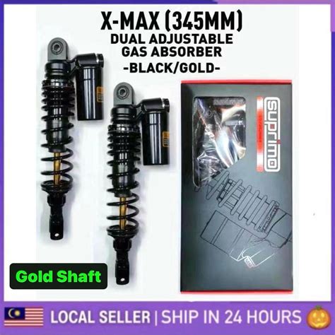 Yamaha Xmax Absorber Dual Adjustable Gas Black Gold Series 345mm