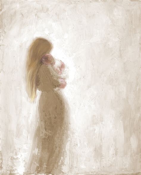 Mother With Long Blonde Hair And Baby Fine Art Print Etsy